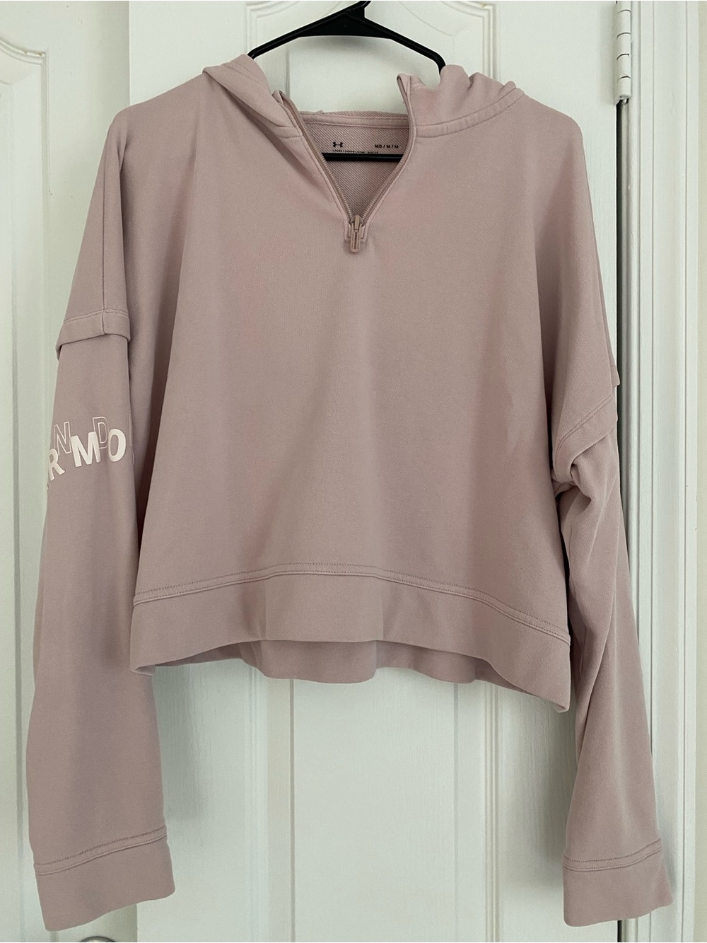 Under Armour Women's Blush Pink Hooded Half-Zip Pullover